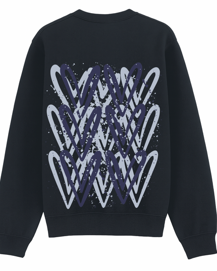 Navy Heart Printed Sweatshirt Kids