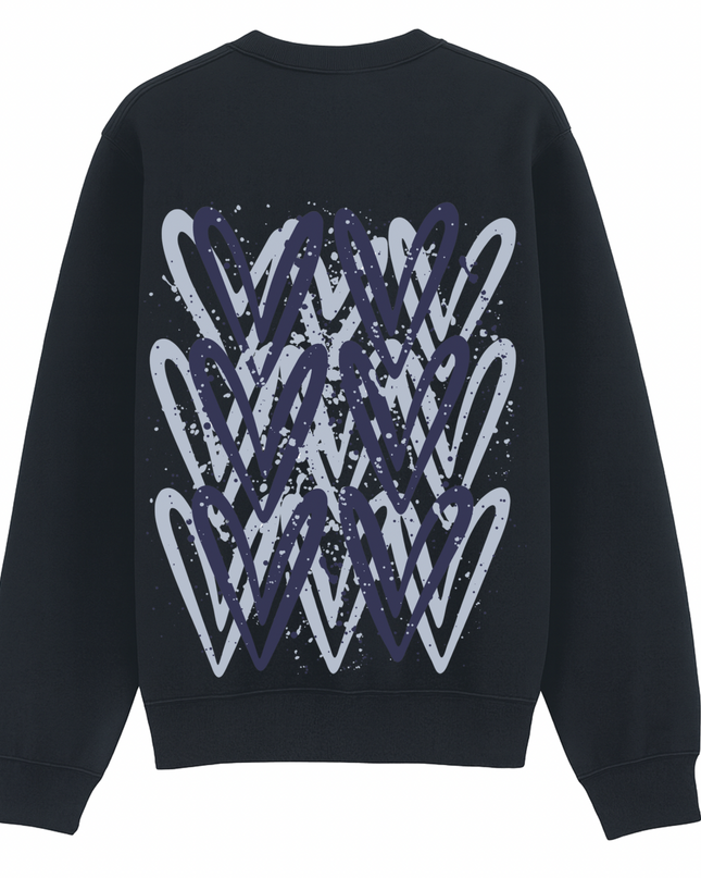 Navy Heart Printed Sweatshirt Kids