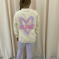 Miss Runway Pastel Heart Graffiti Sweatshirt Legging Set Cream