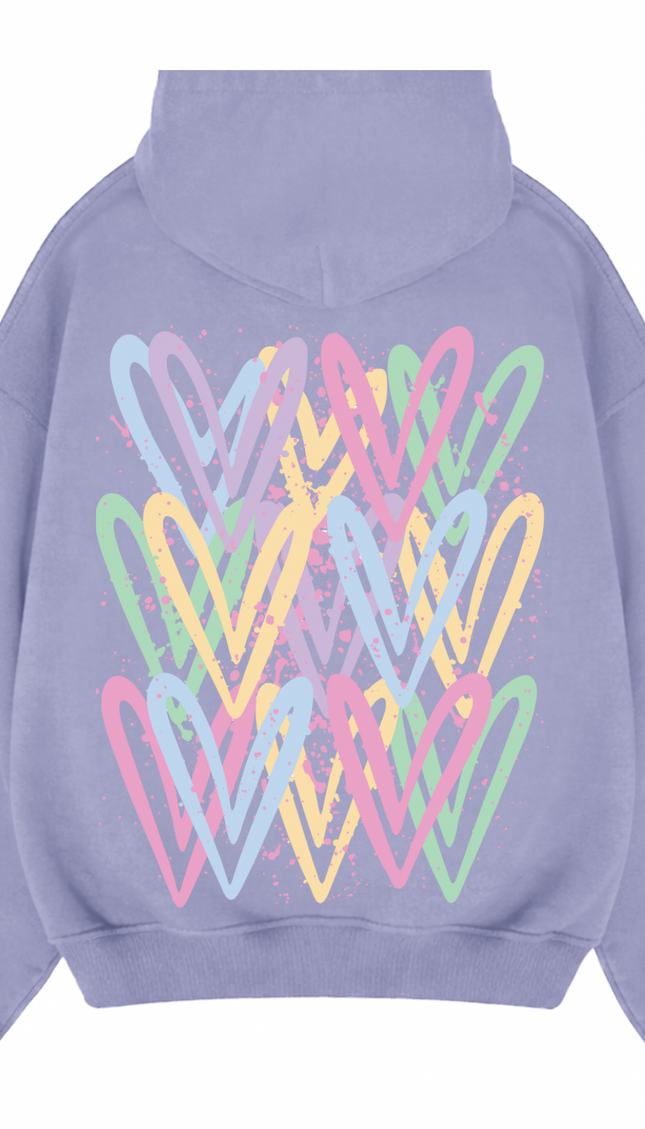 Pastel Heart Printed Hoodie – image 11