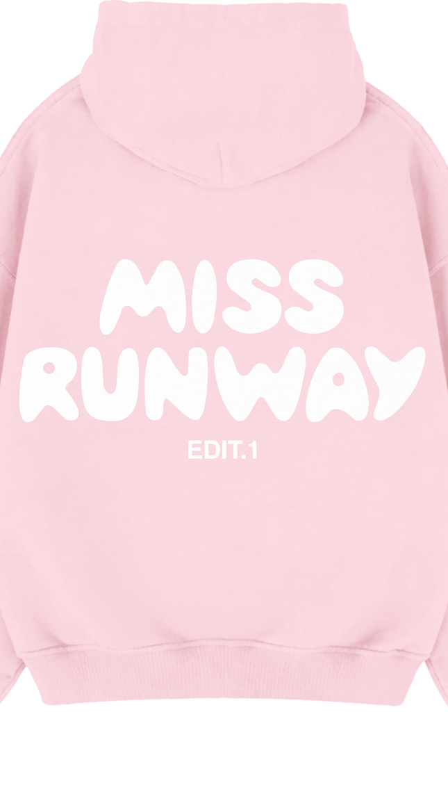 Miss Runway Edit 1 Hoodie Pink/White – adult printed hoodie by Miss Runway