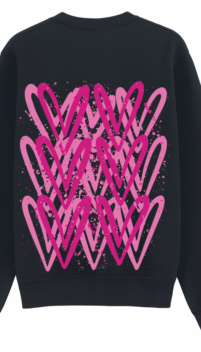 Hot Pink Heart Printed Sweatshirt – image 11