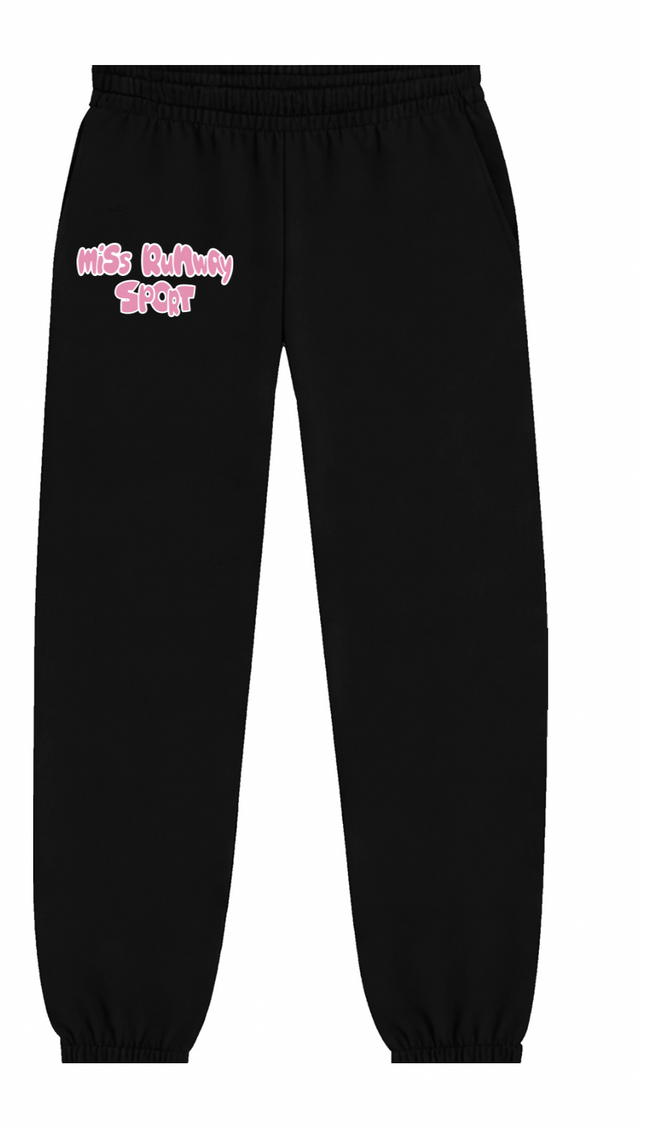 Miss Runway Sport Joggers Black/Pink – adult printed joggers by Miss Runway