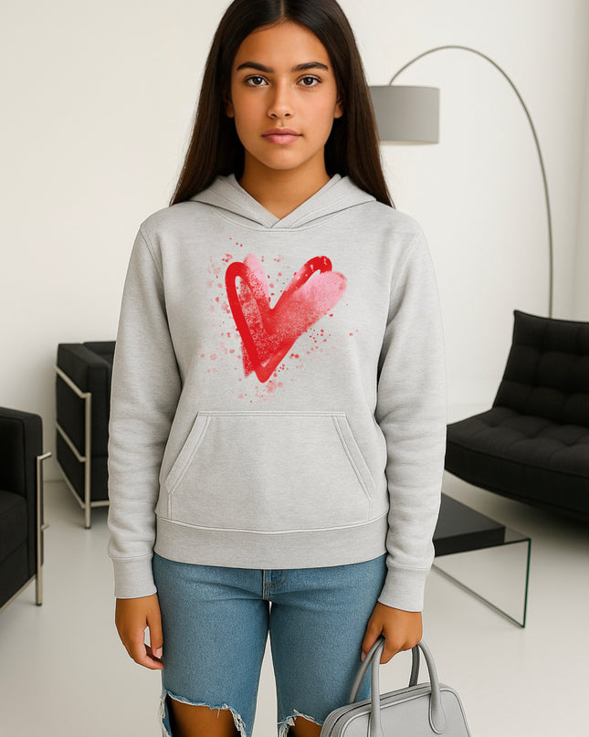 Red/Pink Scatter Hearts Printed Hoodie