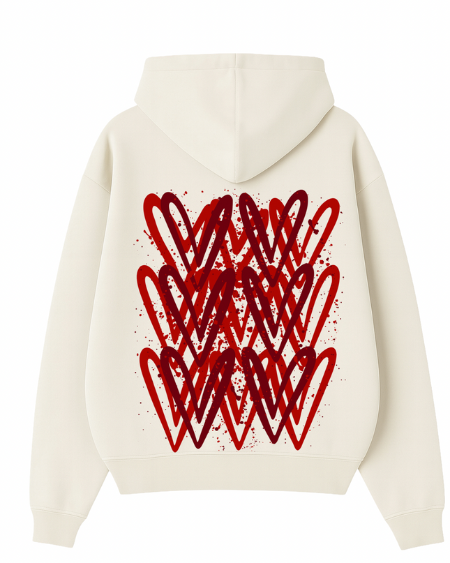 Red Heart Printed Hoodie Kids