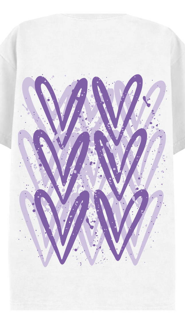 Lilac Heart Printed T-shirt – additional view