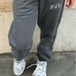 Run Appliqué 100% Cotton Sweatpants Charcoal