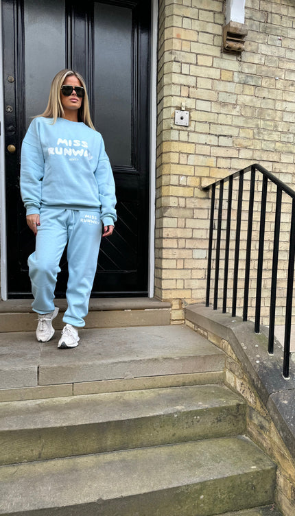 Miss Runway Edit 1 Oversized Sweatshirt Tracksuit Blue/White