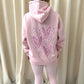 Baby Pink Candy Cane Graffiti Hoodie And Legging Set Pink