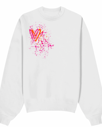 Neon Paisley Heart Printed Sweatshirt Adults