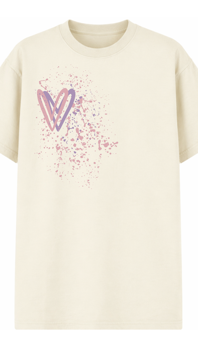 Dark Pastel Heart Printed T-shirt by Miss Runway – image 2