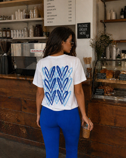 Royal Blue Heart Printed T shirt & Leggings Adults