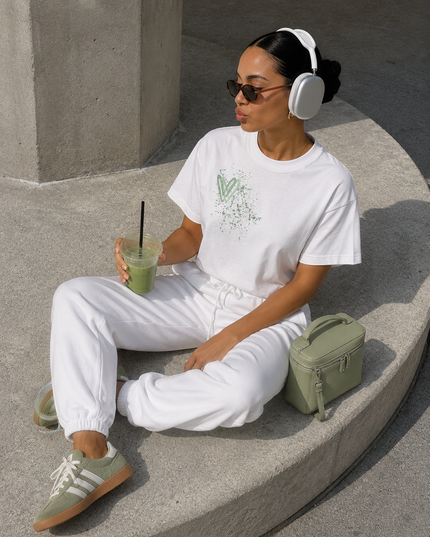 Sage Green Paisley Heart T-shirt