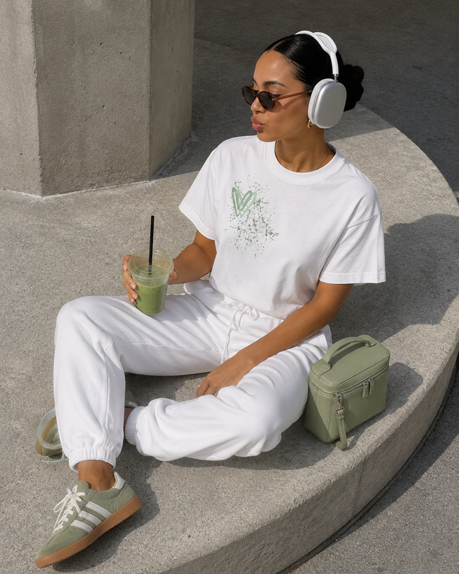 Sage Green Paisley Heart T-shirt
