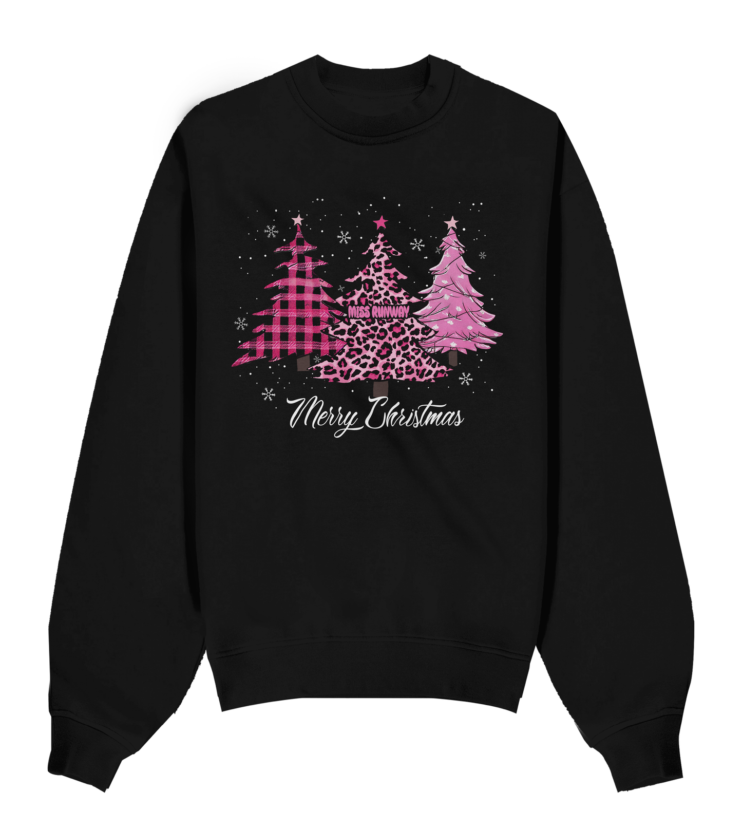 Miss Runway Christmas Trees  Sweatshirt Black