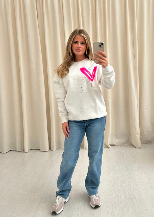 Hot Pink Heart Sweatshirt