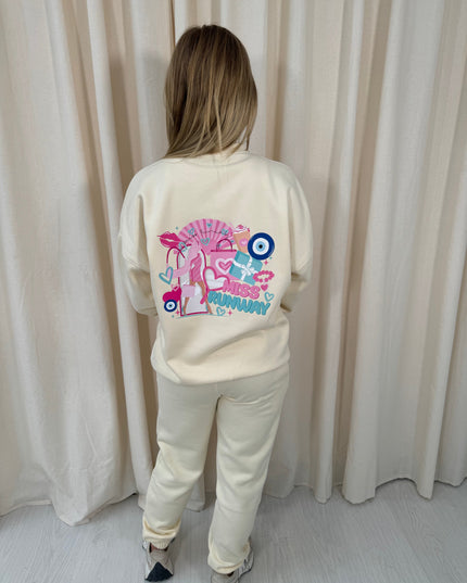 Miss Runway Sweatshirt Tracksuit Cream