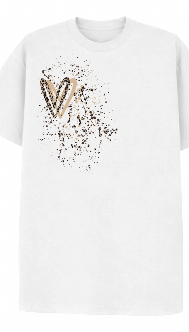 Leopard Print Heart Printed T-shirt – image 4