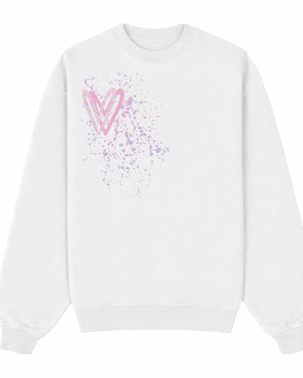 Pastel Zig Zag Heart Printed Sweatshirt Adults