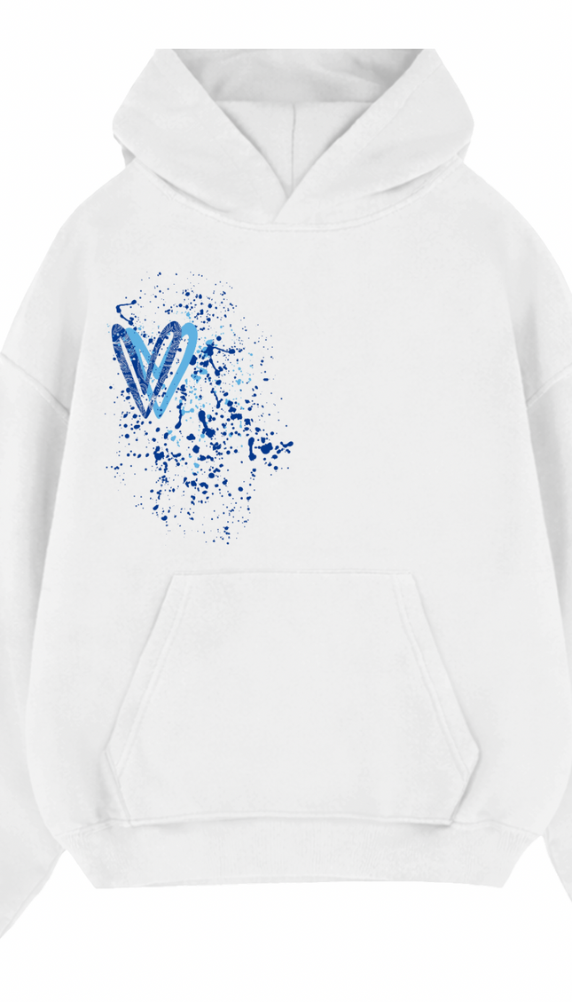 Royal Blue Paisley Heart Printed Hoodie by Miss Runway – image 2