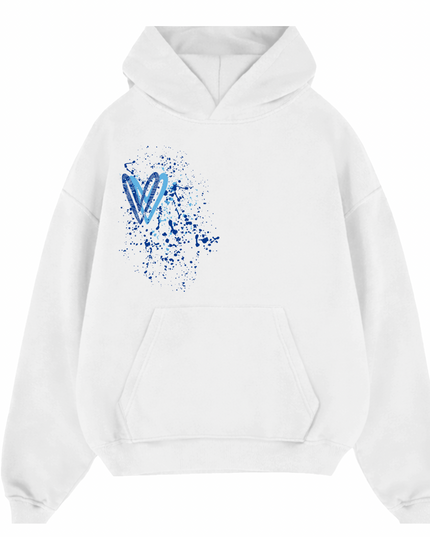 Royal Blue Paisley Heart Printed Hoodie Adults