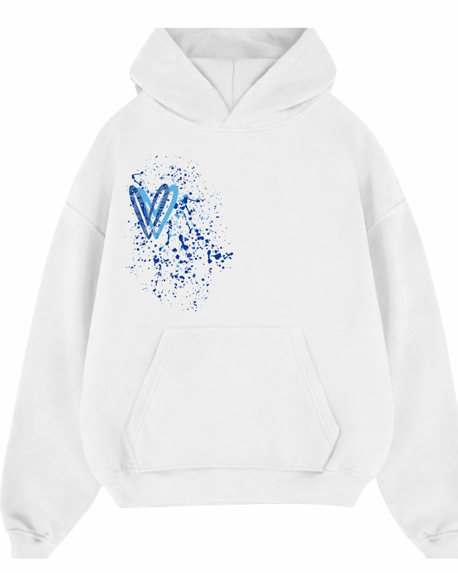 Royal Blue Paisley Heart Printed  Hoodie Kids