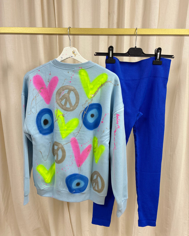 Neon Heart, Gold Peace Sweatshirt Legging Set Adults