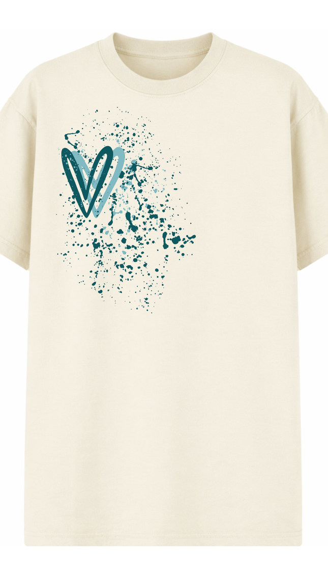 Teal Heart Printed T-shirt by Miss Runway – image 2
