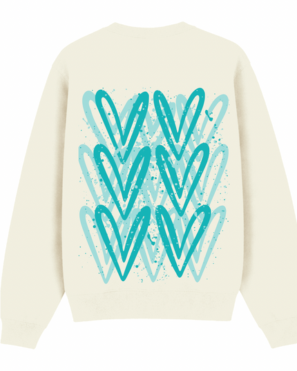 Mint Heart Printed Sweatshirt Kids