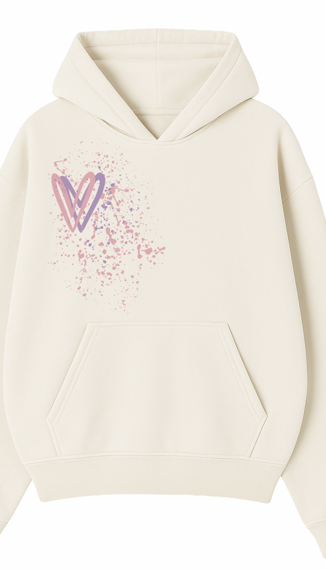 Dark Pastel Heart Printed Hoodie by Miss Runway – image 2