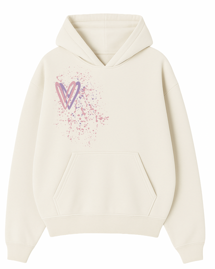 Dark Pastel Heart Printed Hoodie Adults