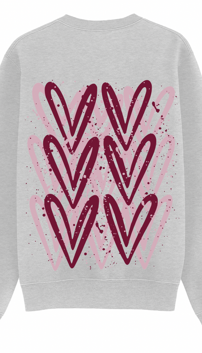 Burgundy Heart Printed Sweatshirt – image 8