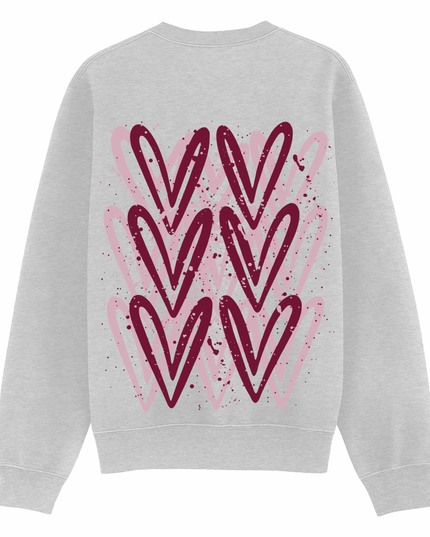 Burgundy Heart Printed Sweatshirt Kids