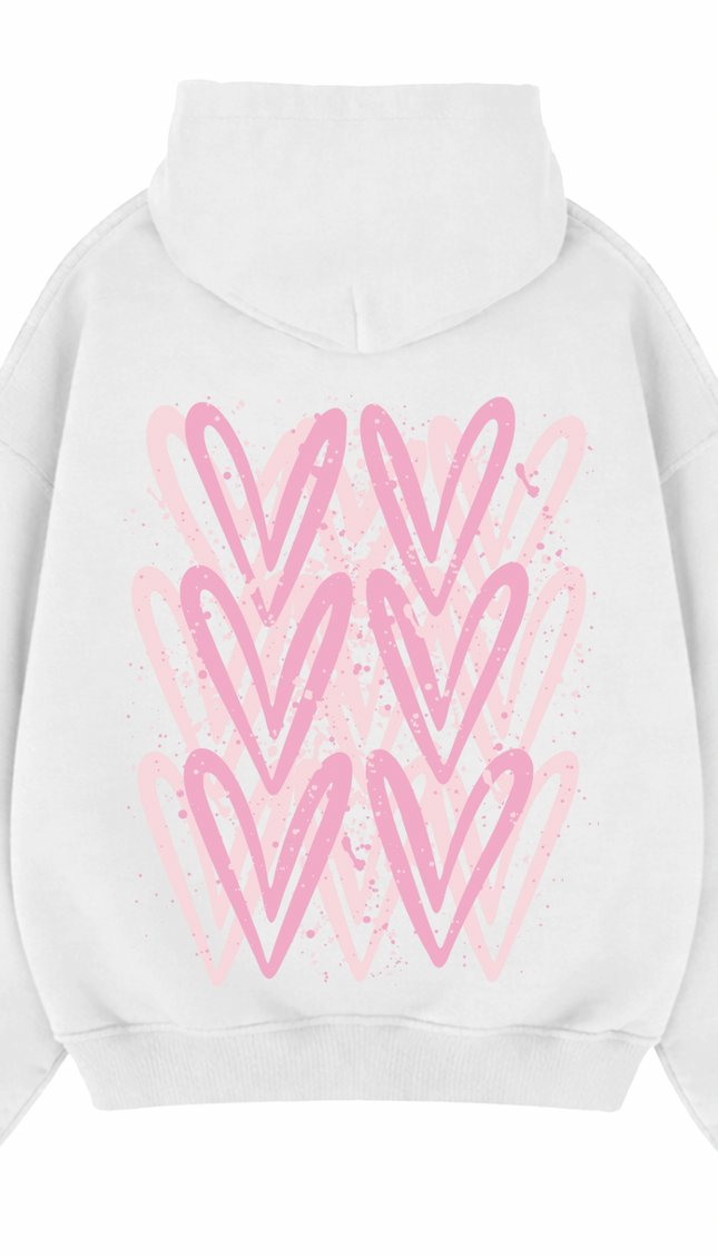Pink Heart Printed Hoodie – image 9