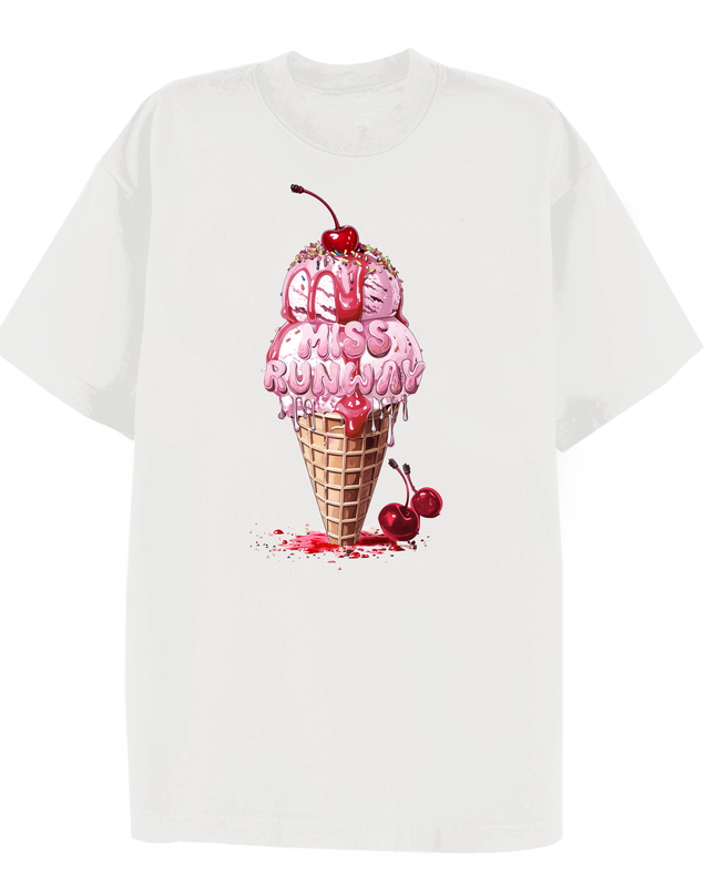 Miss Runway Ice Cream Printed T-shirt Adult