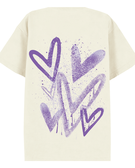 Lilac Scatter Heart Printed T-shirt Kids