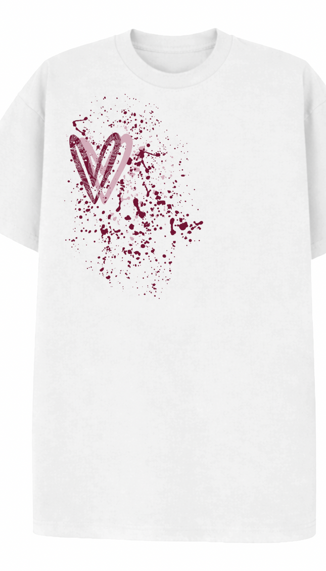 Burgundy Paisley Heart Printed T-shirt by Miss Runway – image 2