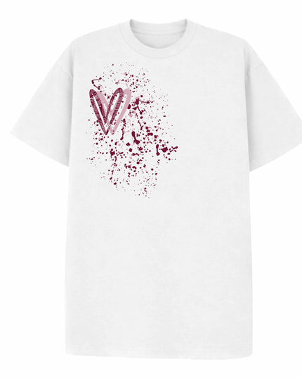 Burgundy Paisley Heart Printed T-shirt Kids