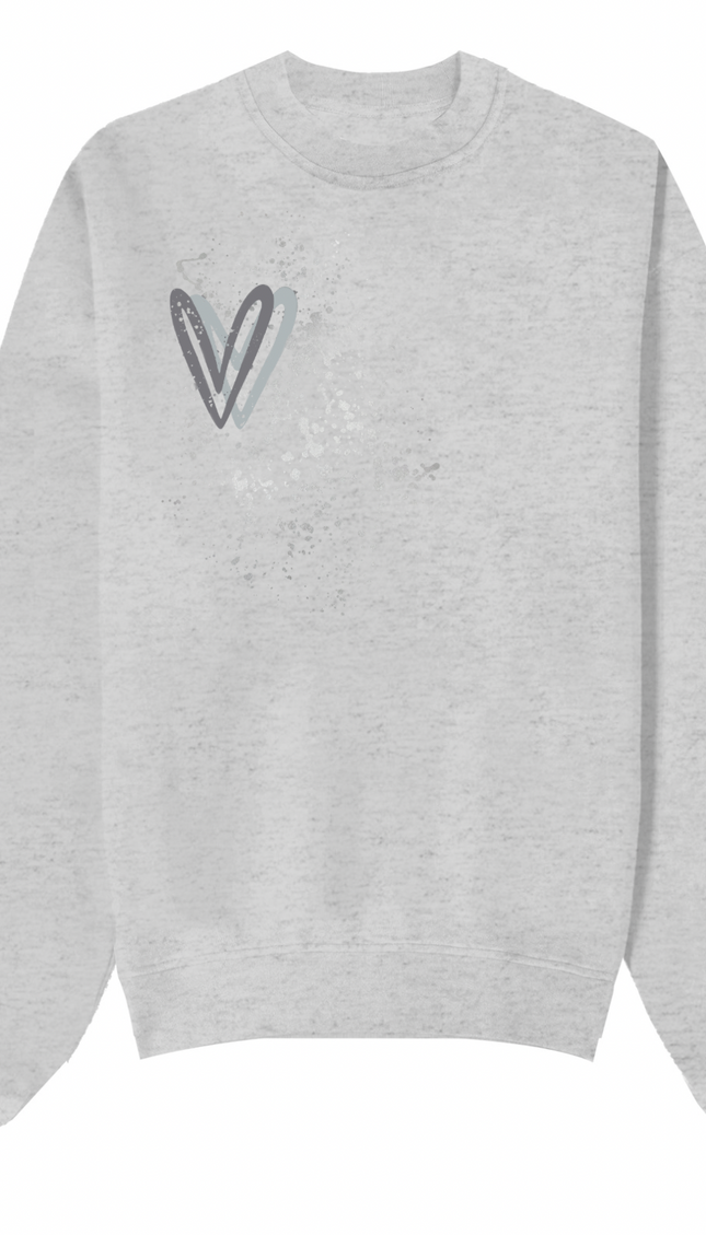 Grey Heart Printed Sweatshirt by Miss Runway – image 2
