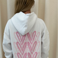 Pink Heart Graffiti Hoodie White