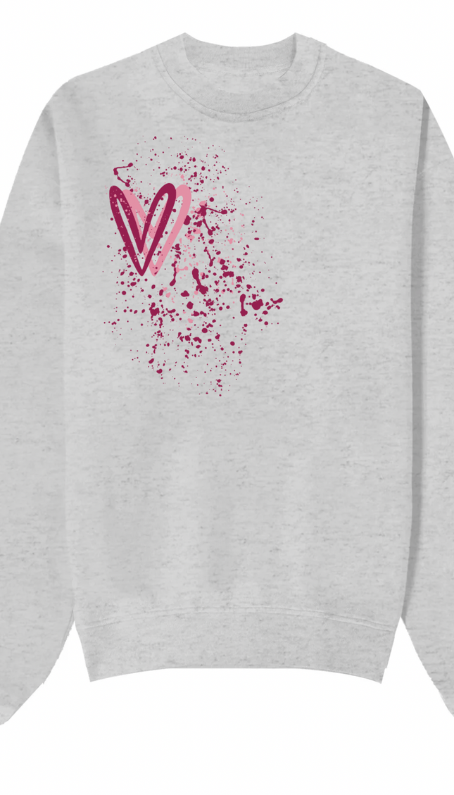Dark Multicoloured Heart Printed Sweatshirt – image 6