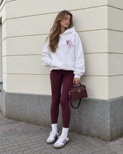 Graffiti Burgundy Heart Hoodie – alternate view
