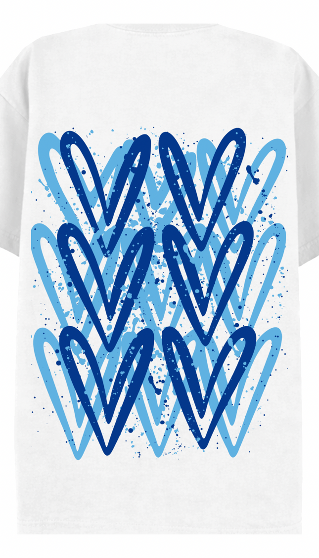 Royal Blue Heart Printed T-shirt – additional view