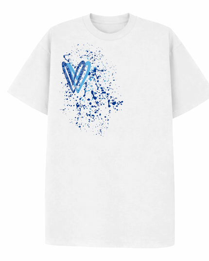 Royal Blue Paisley Heart Printed T-shirt Kids
