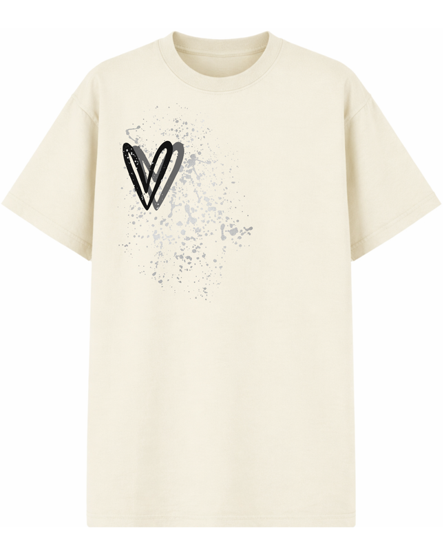 Black Heart Printed T-shirt Adult