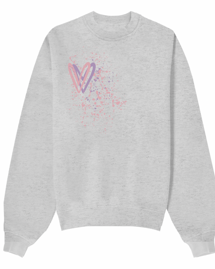 Dark Pastel Heart Printed Sweatshirt Adults