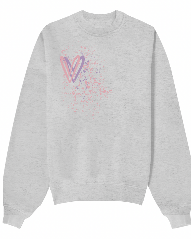 Dark Pastel Heart Printed Sweatshirt Kids