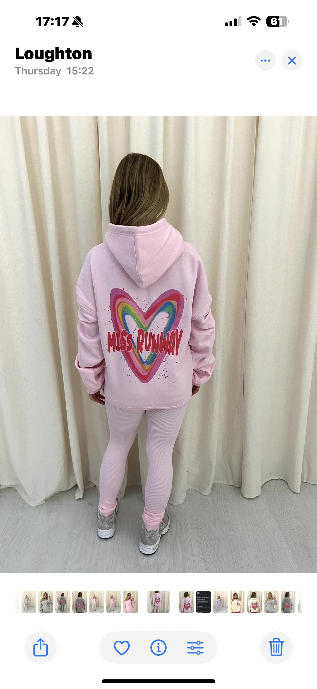 Miss Runway Multicolour Heart Graffiti Ruched Hoodie And Legging Set Pink