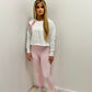 Pink Hearts Cropped Sweatshirt