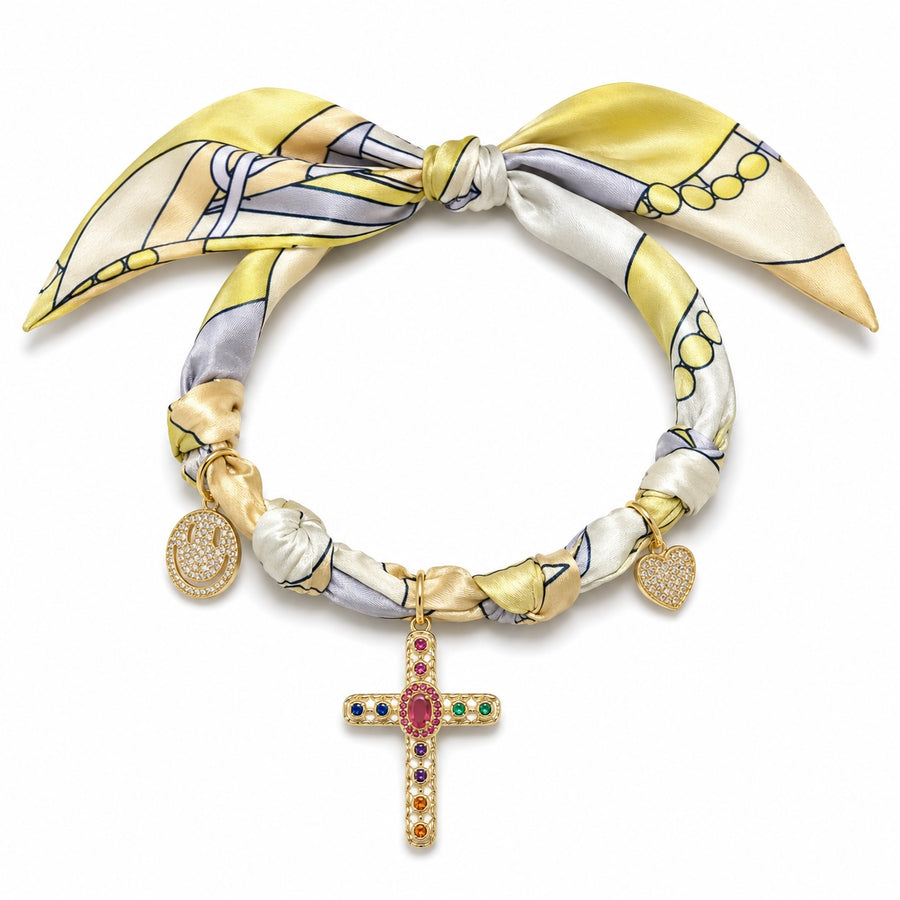Endless Opulence Bandanna Choker Lemon – women's bandanna choker by Miss Runway